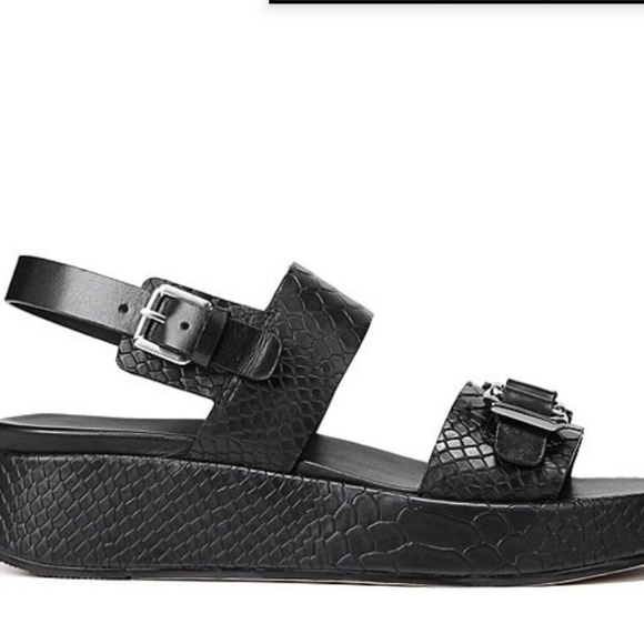 27 EDIT Naturalizer Melyssa Snake Print Leather Platform Wedge Sandals Slingback - Picture 2 of 6